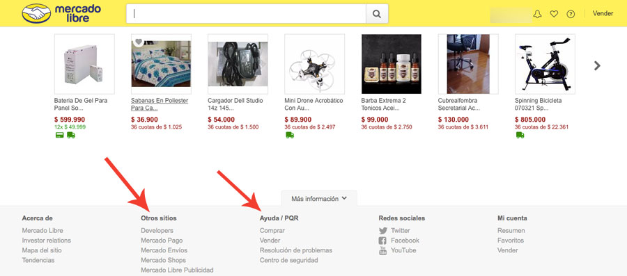 Enlaces importantes para los usuarios de Mercado Libre