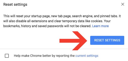 Restaurar la configuración de Google Chrome