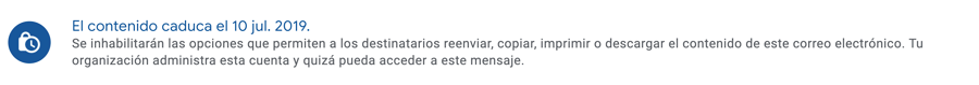 Alerta sobre las condiciones de Gmail confidencial