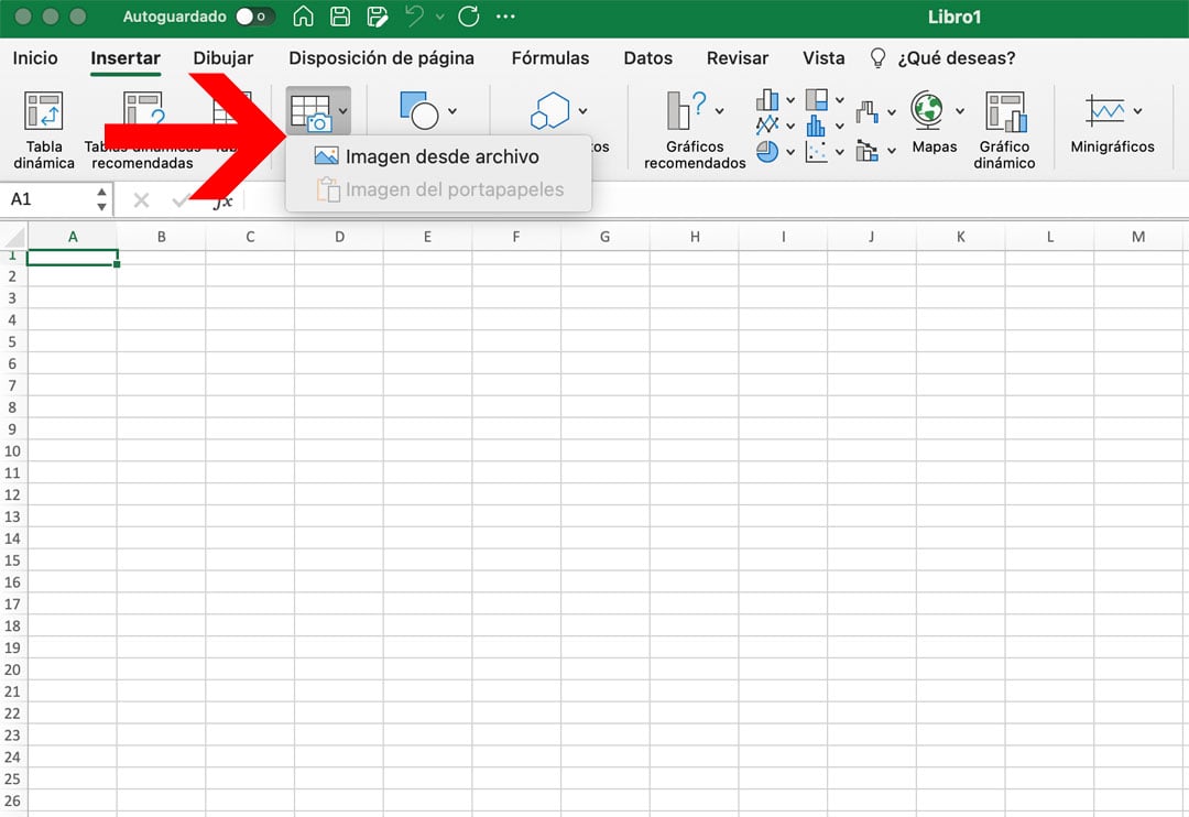 Insertar datos desde una imagen en Excel