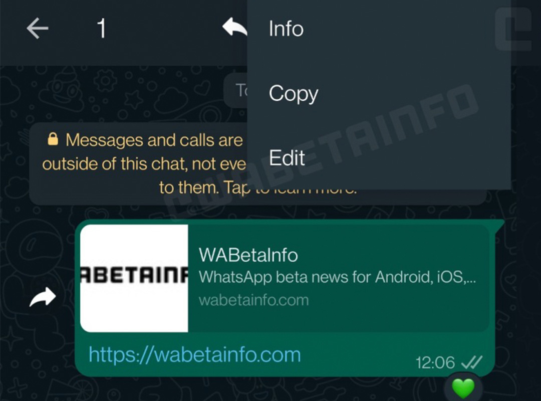 Botón de edición para los mensajes enviados en WhatsApp encontrado por WABetaInfo