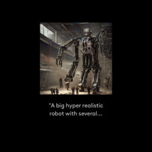 Imagen de SciFi de un robot hecha con A