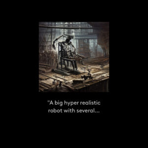 Imagen de SciFi de un robot hecha con A