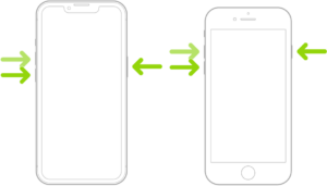 Secuencia para oprimir los botones y reiniciar el iPhone