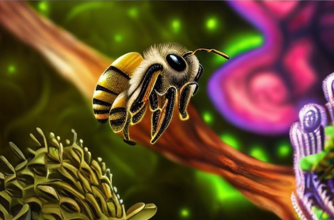 Representación de la abeja del mundo de los protozoos