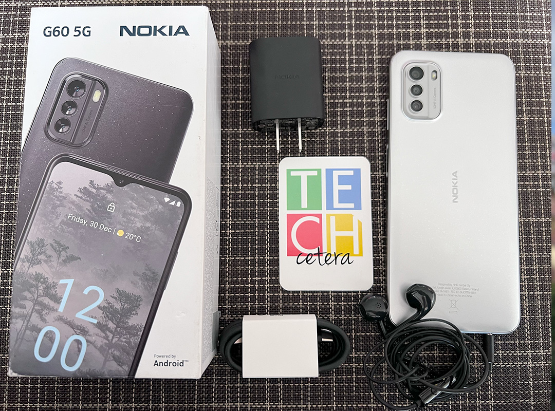Los elementos que vienen en la caja del Nokia G60 5G