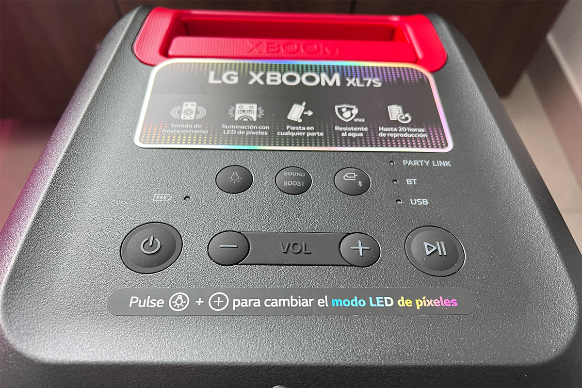 Funciones indicativas del LG Xboom XL7S