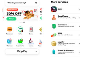 Algunas de las opciones de la Super app de Rappi