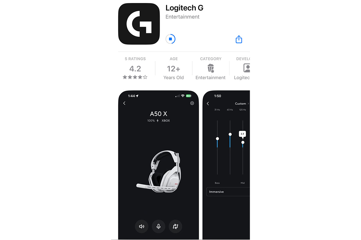La app de Logitech G para iOS y Android