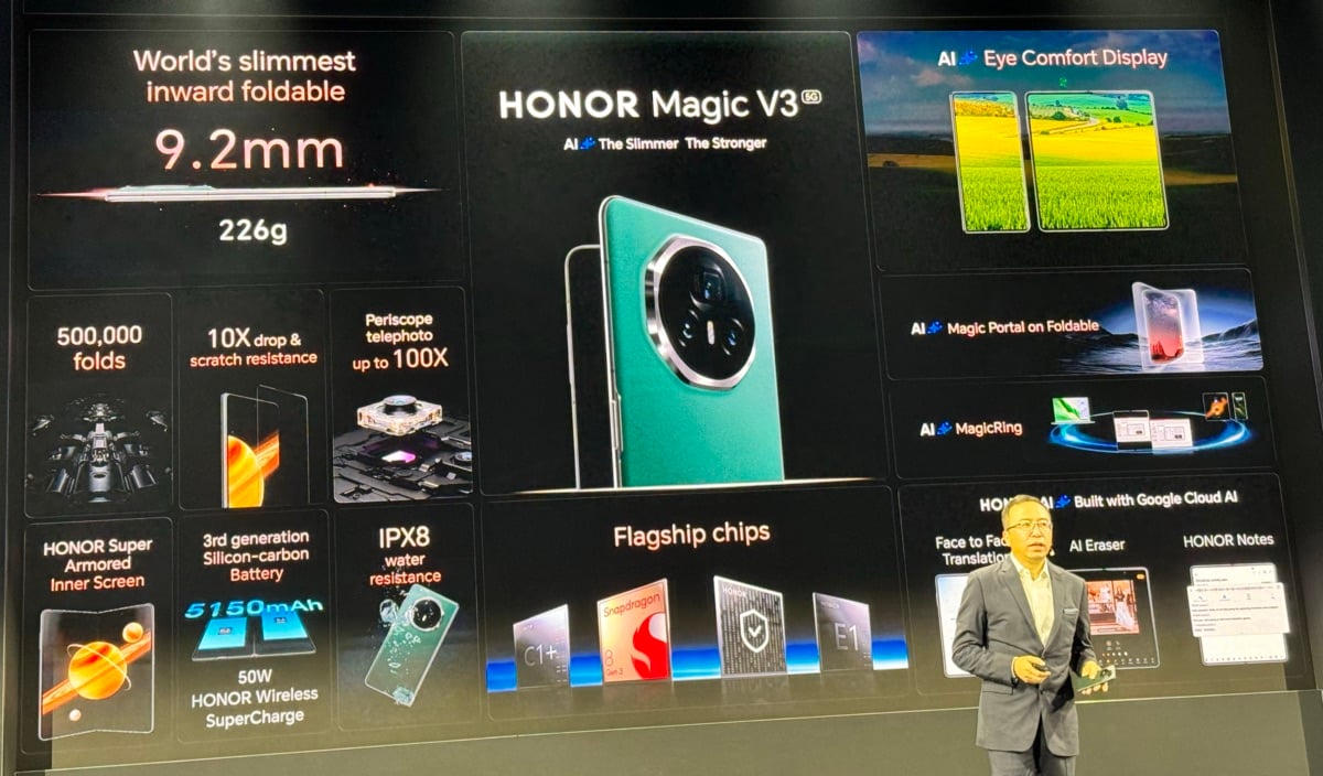 Las especificaciones del HONOR Magic V3