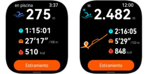 Ejemplo de registros obtenidos en el Watch Fit 4 Pro