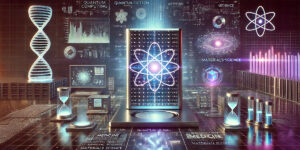 Ilustración hecha con IA acerca de los casos de suo de la computación cuántica