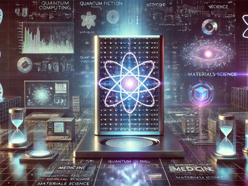Ilustración hecha con IA acerca de los casos de suo de la computación cuántica