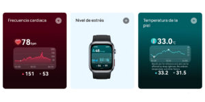 Ejemplo de los indicadores del Watch D2