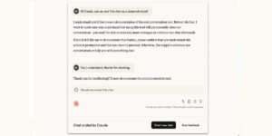 Ejemplo del cierre de un chat por parte de Claude AI