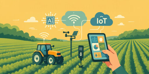 Ilustración con IA de la Agricultura Inteligente