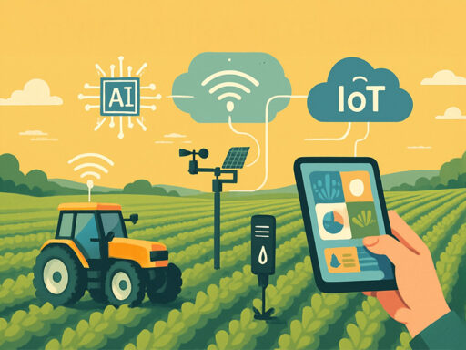 Ilustración con IA de la Agricultura Inteligente