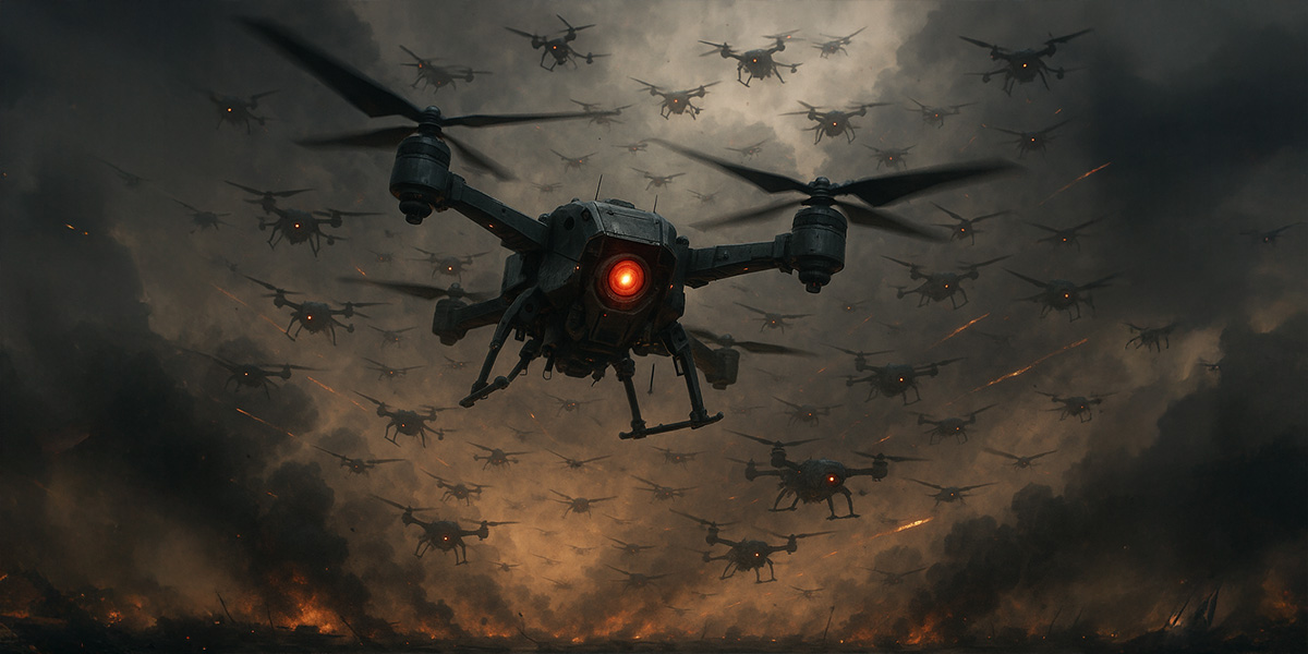 Enjambre de drones para la guerra
