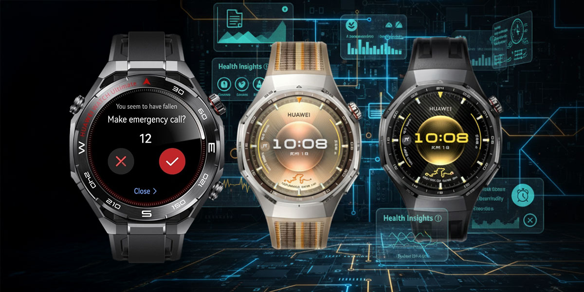 Ilustración elaborada con IA de los Huawei Watch GT 6, Pro y Ultimate 2