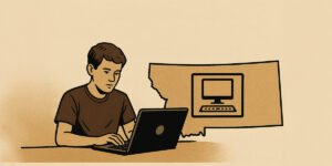 Ilustración hecha con Ia acerca del derecho a la computación