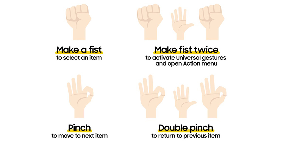 Los Gestos Universales incluidos en el Galaxy Watch