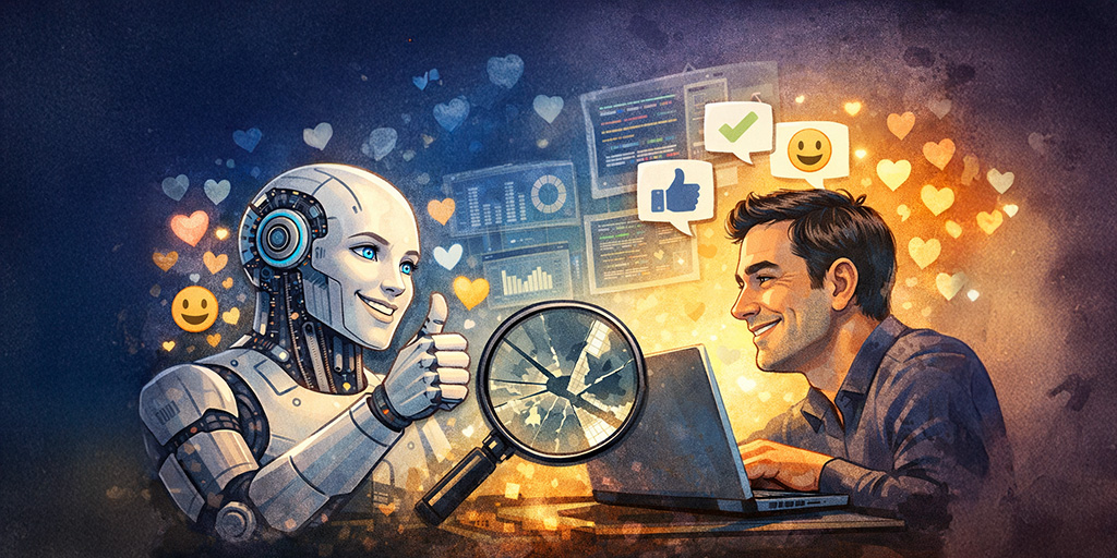 Illustración hecha con IA acerca de la sicofancia