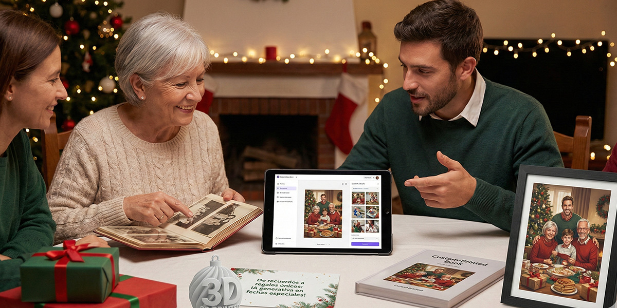 Ilustración acerca de los regalos personalizados con IA