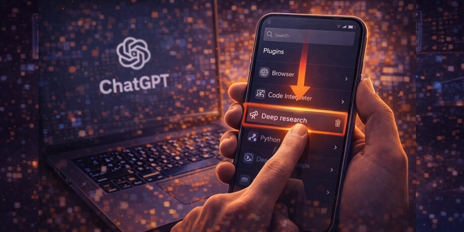 Deep research desapareción del menú