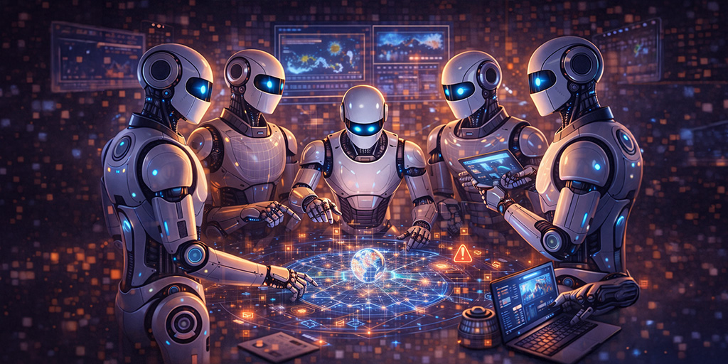 Ilustración de lo que sería un sistema multiagente