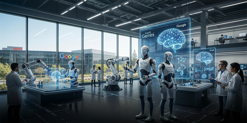 Imagen generada con IA acerca de Gemini Robotics