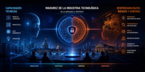 Ilustración generada con IA acerca de la madurez de la industria