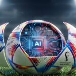Imagen generada con IA acerca del balón del mundial con mucha tecnología