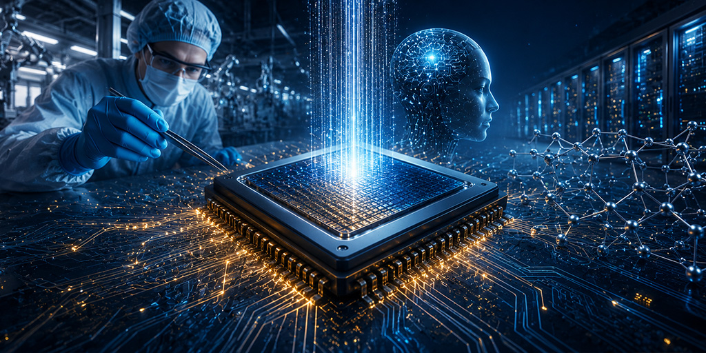 Imagen generada por IA acerca de los nuevos chips