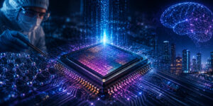 Imagen generada por IA acerca del Chip de 1 nm