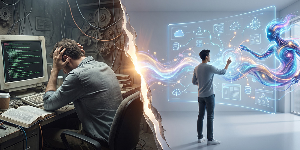 Ilustración desarrollada con IA acerca del concepto de Intent-Driven Development