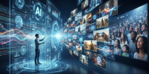 Imagen sintética acerca de la creación de video con IA
