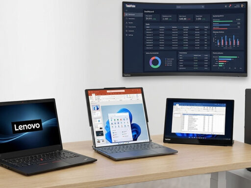 Imagen creada con IA acerca de los nuevos dispositivos de Lenovo
