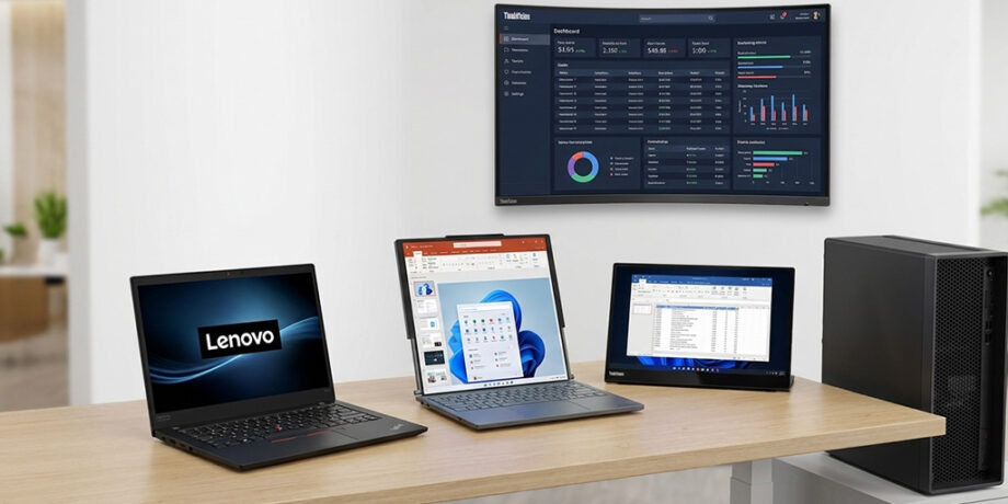 Imagen creada con IA acerca de los nuevos dispositivos de Lenovo